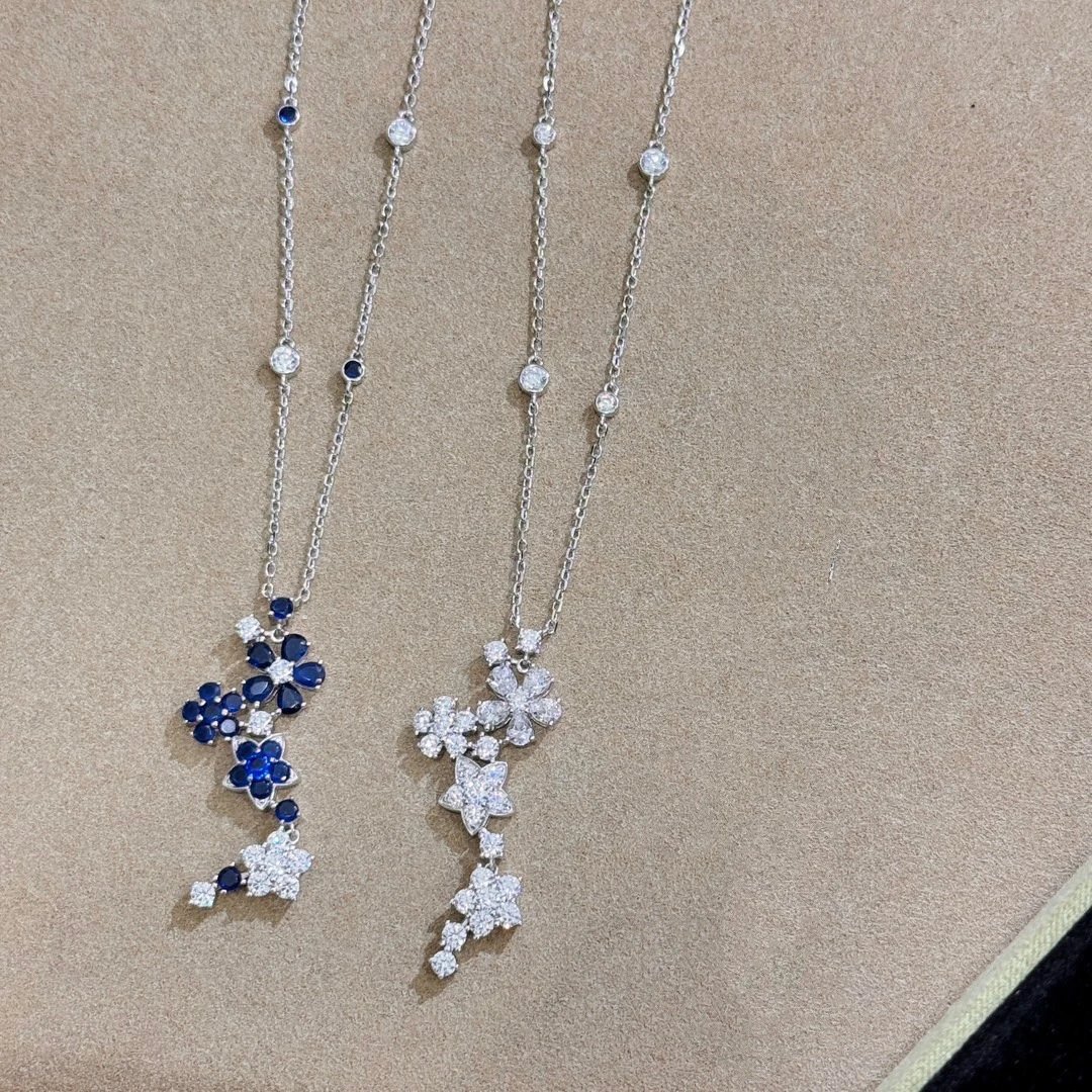 Fanjia Flower Necklace High-end custom made sterling silver  