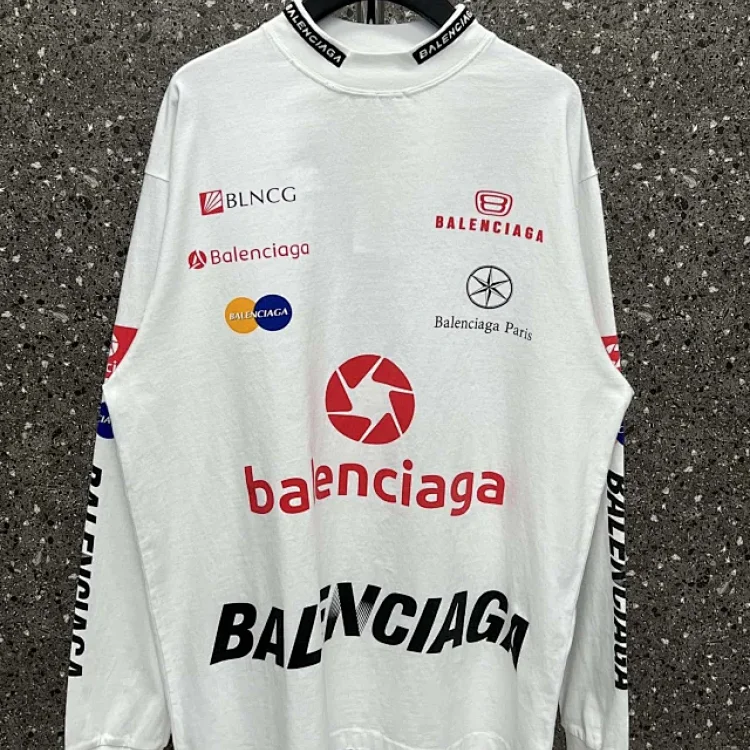 BALENCIAGA Top League Long-sleeve T-shirt In White  