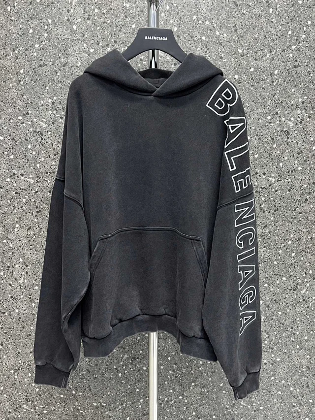 Balenciaga Logo Embroidered Oversized Hoodie  